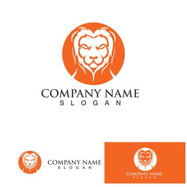 Lion King logo vektör çizimi. Altın Aslan Kral baş işareti konsepti. Siyah arkaplan izole edilmiş.