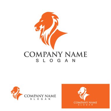 Lion King logo vektör çizimi. Altın Aslan Kral baş işareti konsepti. Siyah arkaplan izole edilmiş.