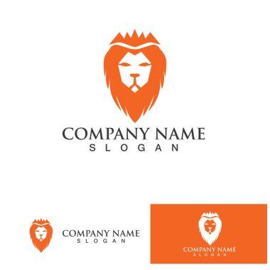 Lion King logo vektör çizimi. Altın Aslan Kral baş işareti konsepti. Siyah arkaplan izole edilmiş.