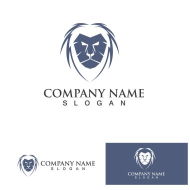 Lion King logo vektör çizimi. Altın Aslan Kral baş işareti konsepti. Siyah arkaplan izole edilmiş.