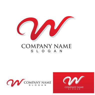 W Harfi Logo Şablonu vektör çizimi tasarımı