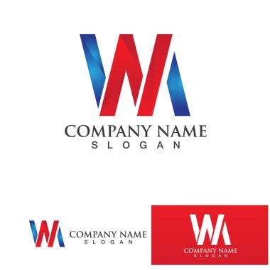 W Harfi Logo Şablonu vektör çizimi tasarımı