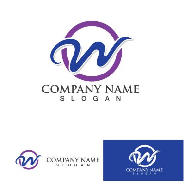 W Harfi Logo Şablonu vektör çizimi tasarımı