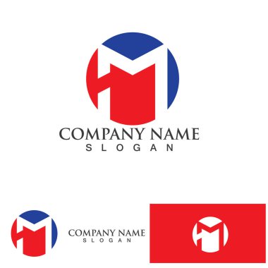 M Harfi Logo Şablonu vektör çizimi tasarımı
