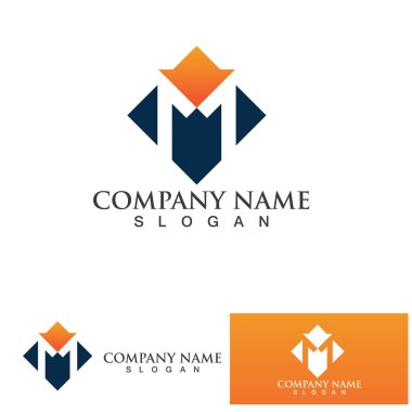 M Harfi Logo Şablonu vektör çizimi tasarımı