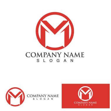 M Harfi Logo Şablonu vektör çizimi tasarımı