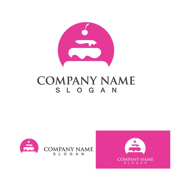 Cake Bakery Logo Symbol — Stock Vector