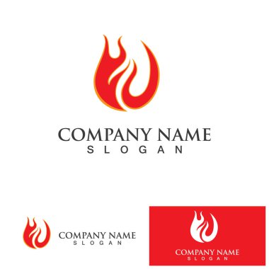 Ateş Logosu Ateş Şablonu Clipart Sembol Simgesi Vektörü 