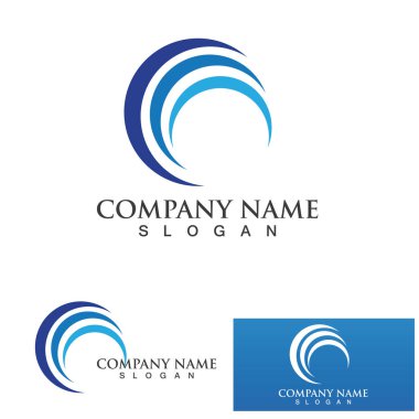 Su dalgası logosu ikon vektör illüstrasyon tasarımı. Çember Şeklinde Dalga