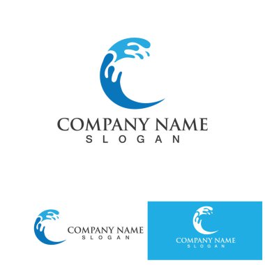 su dalgası logo tasarım şablonu