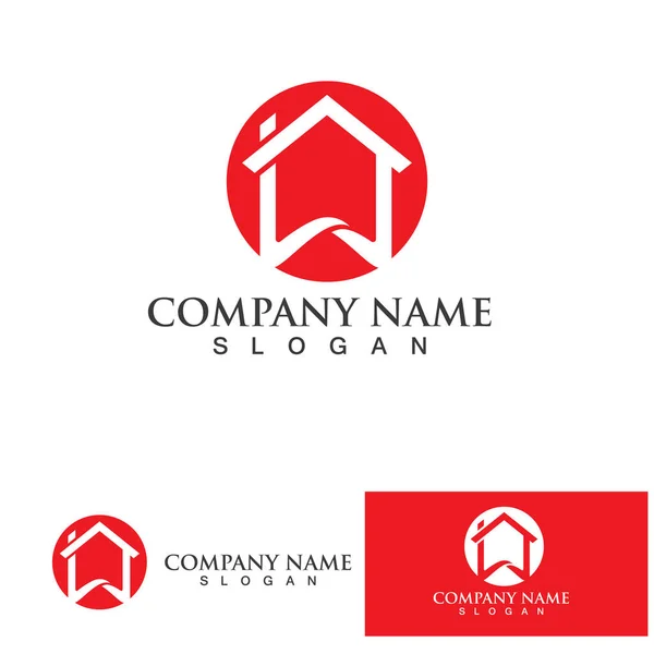 Home Gebäude Logo Und Symbole Symbole Templat — Stockvektor