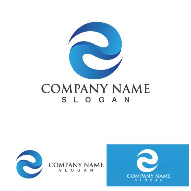 E harfi ilk logo vektörü