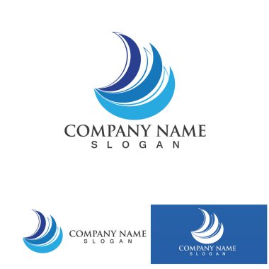 Su dalgası logo vektör çizimi tasarımı 