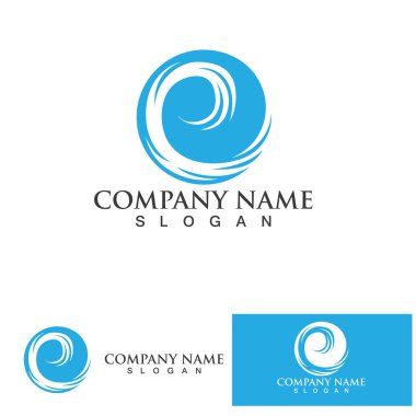 Su dalgası logo vektör çizimi tasarımı 