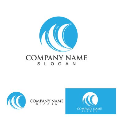Su dalgası logo vektör çizimi tasarımı 