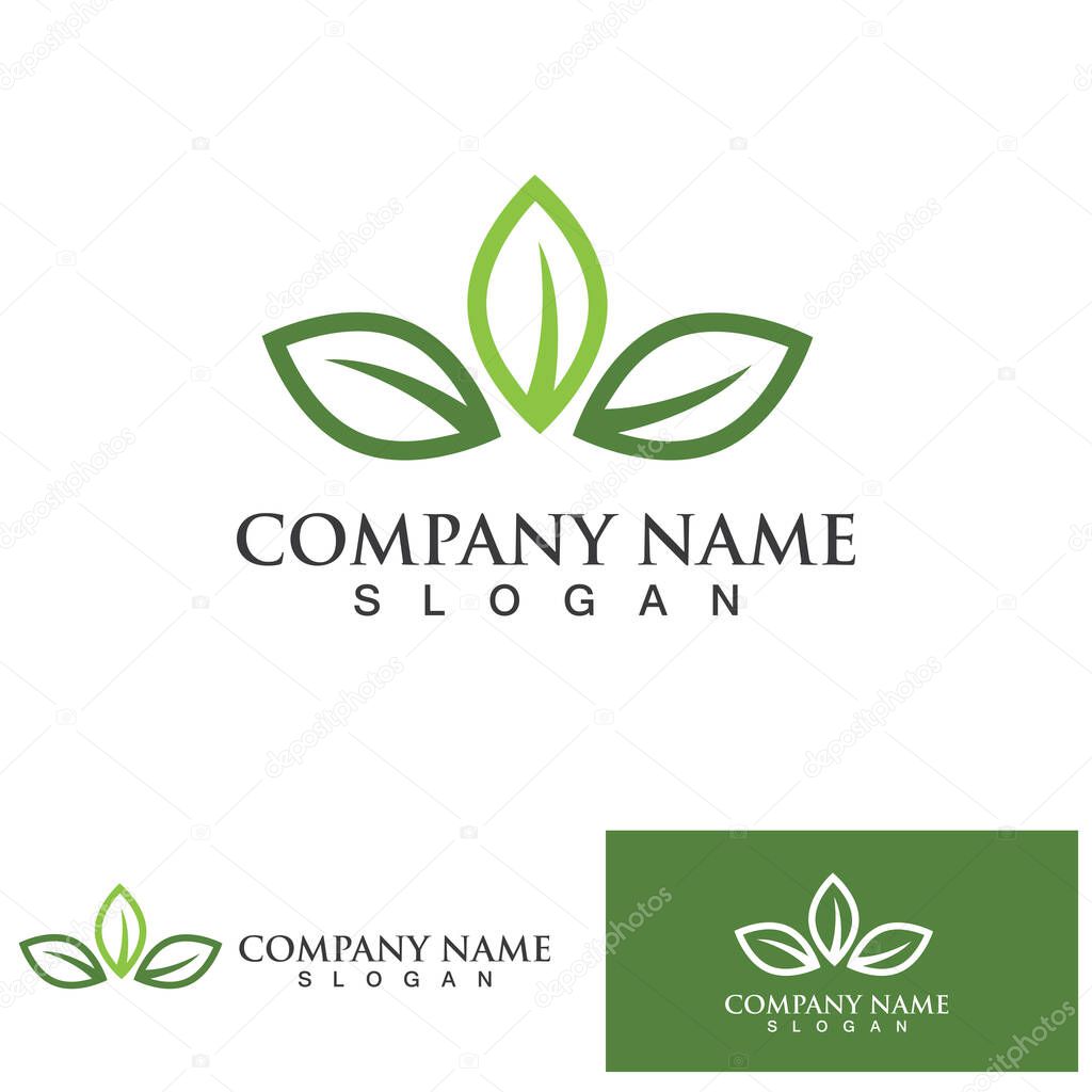 Green  leaf ecology Logo nature element vector
