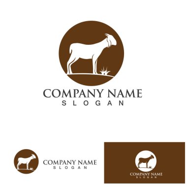 Rams keçi başı logo ikonu tasarım vektör illüstrasyonu