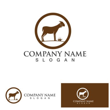 Rams keçi başı logo ikonu tasarım vektör illüstrasyonu