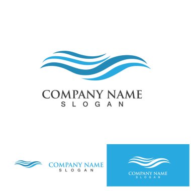 Su dalgası simgesi vektör çizim logosu