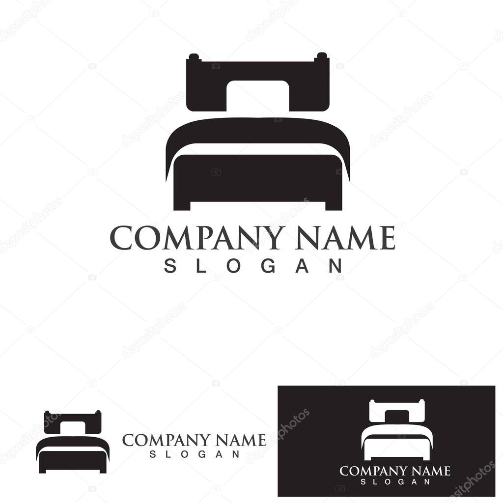 Bed logo and symbol hotel business logo