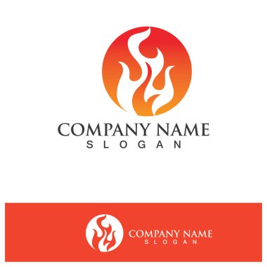 Ateş Logosu Ateş Şablonu Clipart Sembol Simgesi Vektörü 