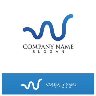 W Harfi Logo Şablonu vektör çizimi tasarımı