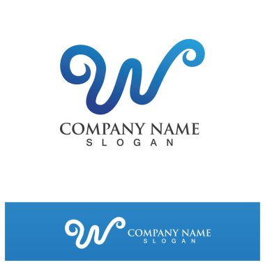 W Harfi Logo Şablonu vektör çizimi tasarımı
