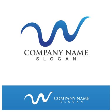 W Harfi Logo Şablonu vektör çizimi tasarımı