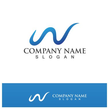 W Harfi Logo Şablonu vektör çizimi tasarımı