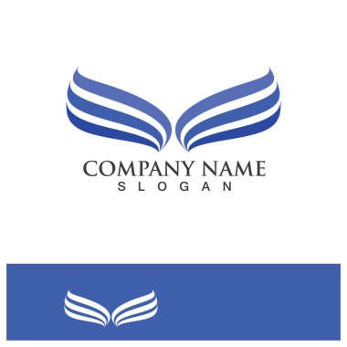 Kanat Falcon kuş logo şablonu vektörü