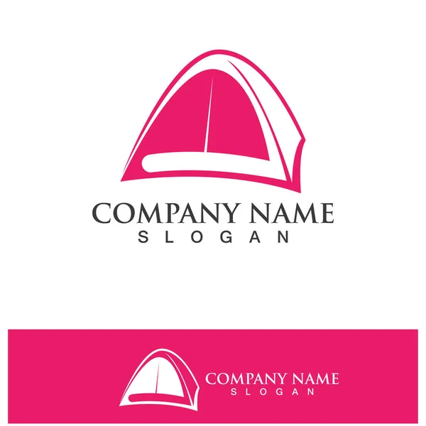 Campfire Logo Badge Label Vector Illustration Black Background Crossed Logs — Stock vektor