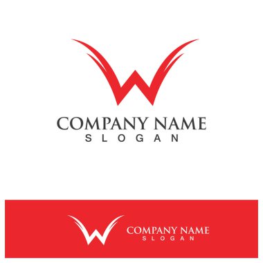 W Harfi Logo Şablonu vektör çizimi tasarımı