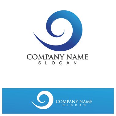 Su dalgası logo vektör çizimi tasarımı