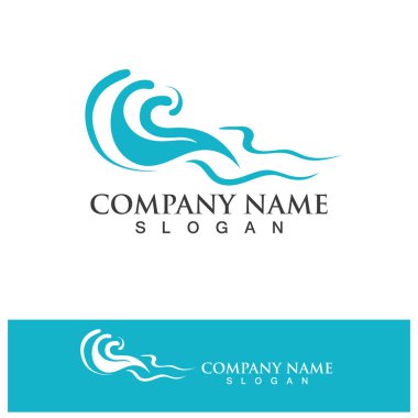 Su dalgası logo vektör çizimi tasarımı
