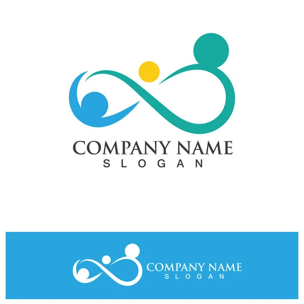 Infinity People Family Care Logo Design Vector — Image vectorielle