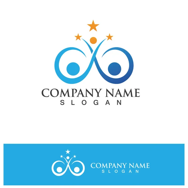 Infinity People Family Care Logo Design Vector — Vector de stock