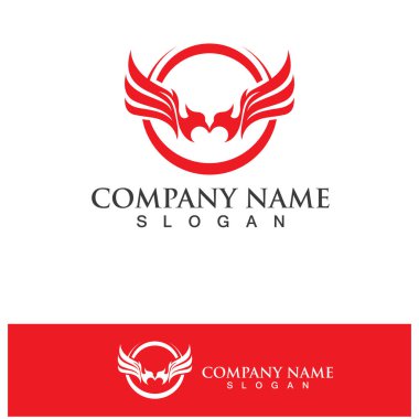 Kanatlar logo vektör simgesi çizim şablonu