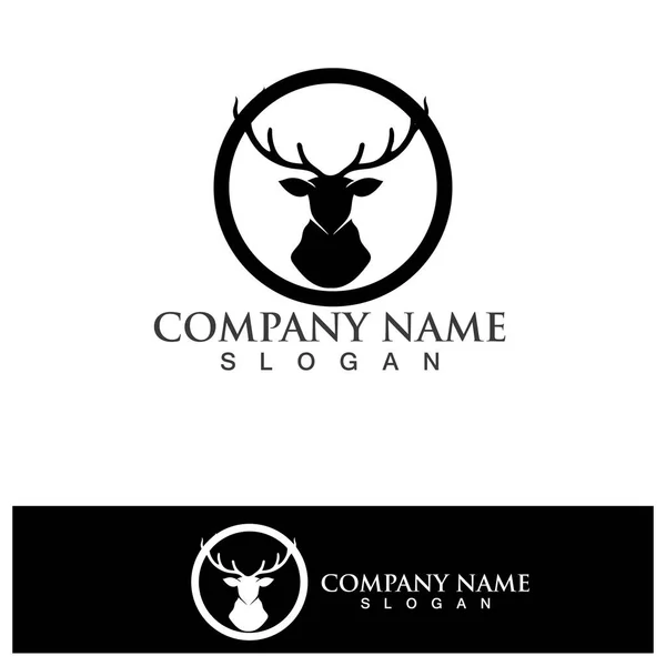 Cabeça Veado Logo Template Vetor Ícone Ilustração Design — Vetor de Stock