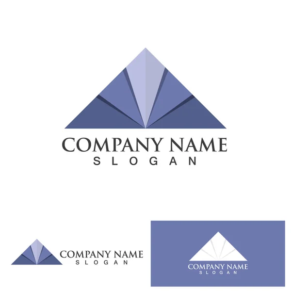 Pyramid Logo Symbol Vector Element — Stock Vector