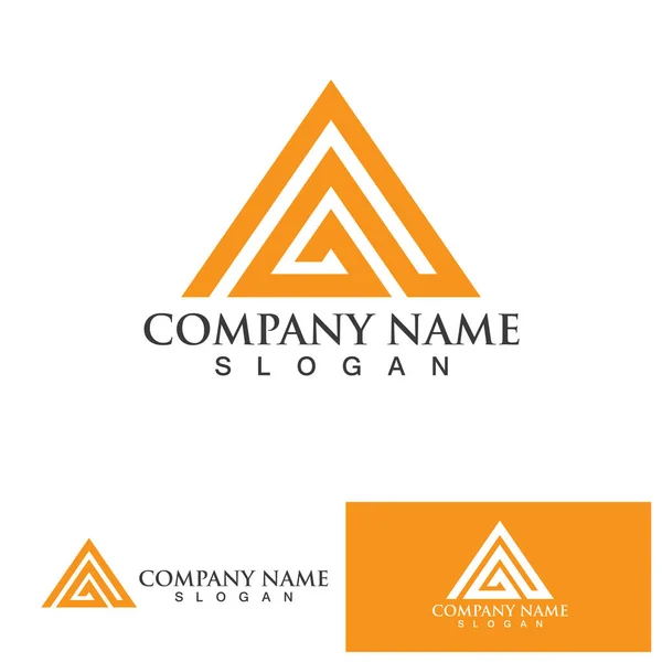 Pyramid Logo Symbol Vector Element — Vetor de Stock