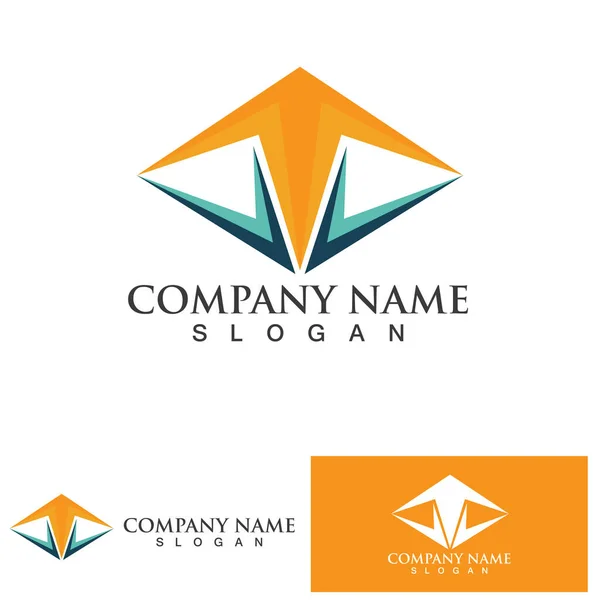 Pyramid Logo Symbol Vector Element — Stock vektor