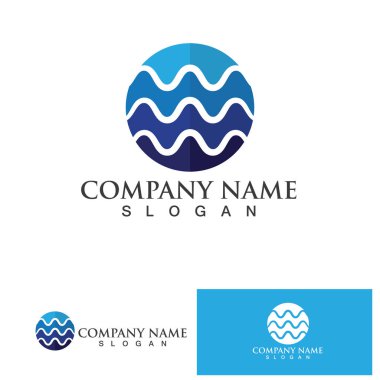 Wave water beach logo and symbol vector