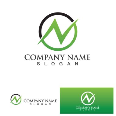 N Harfi Logo Şablonu vektör resimleme tasarımı