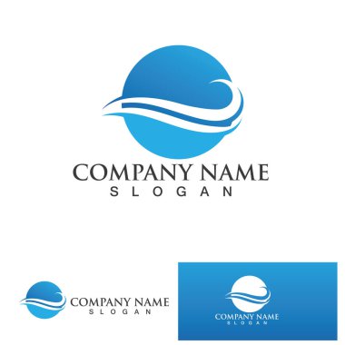 Wave logo beach and symbol vector