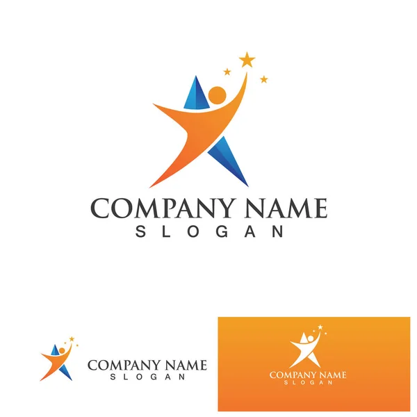 Het Logo Van Star People Sterrengemeenschap Vector Logo Ster Gemeenschap — Stockvector