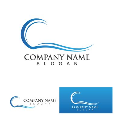 su dalgası logo tasarım şablonu