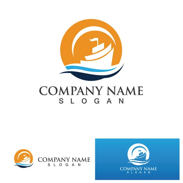 Sailing Boat Daily Cruises Sea Travel Vector Logo Icon — Vetor de Stock