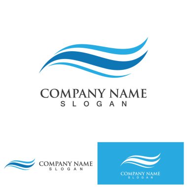 Su dalgası simgesi vektör çizim logosu