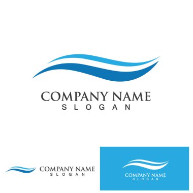 Su dalgası simgesi vektör çizim logosu