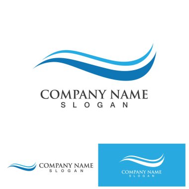 Su dalgası simgesi vektör çizim logosu